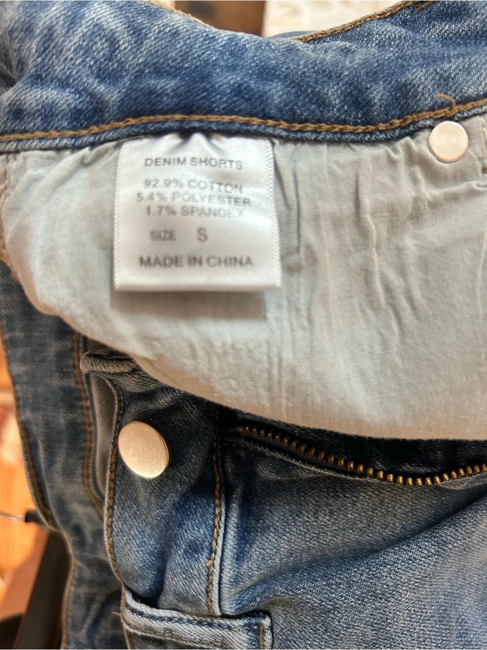 Women’s Distressed Denim Shorts - Washed Blue